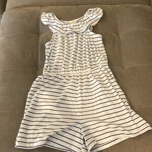 Kids Copper Key Navy and White Striped Romper